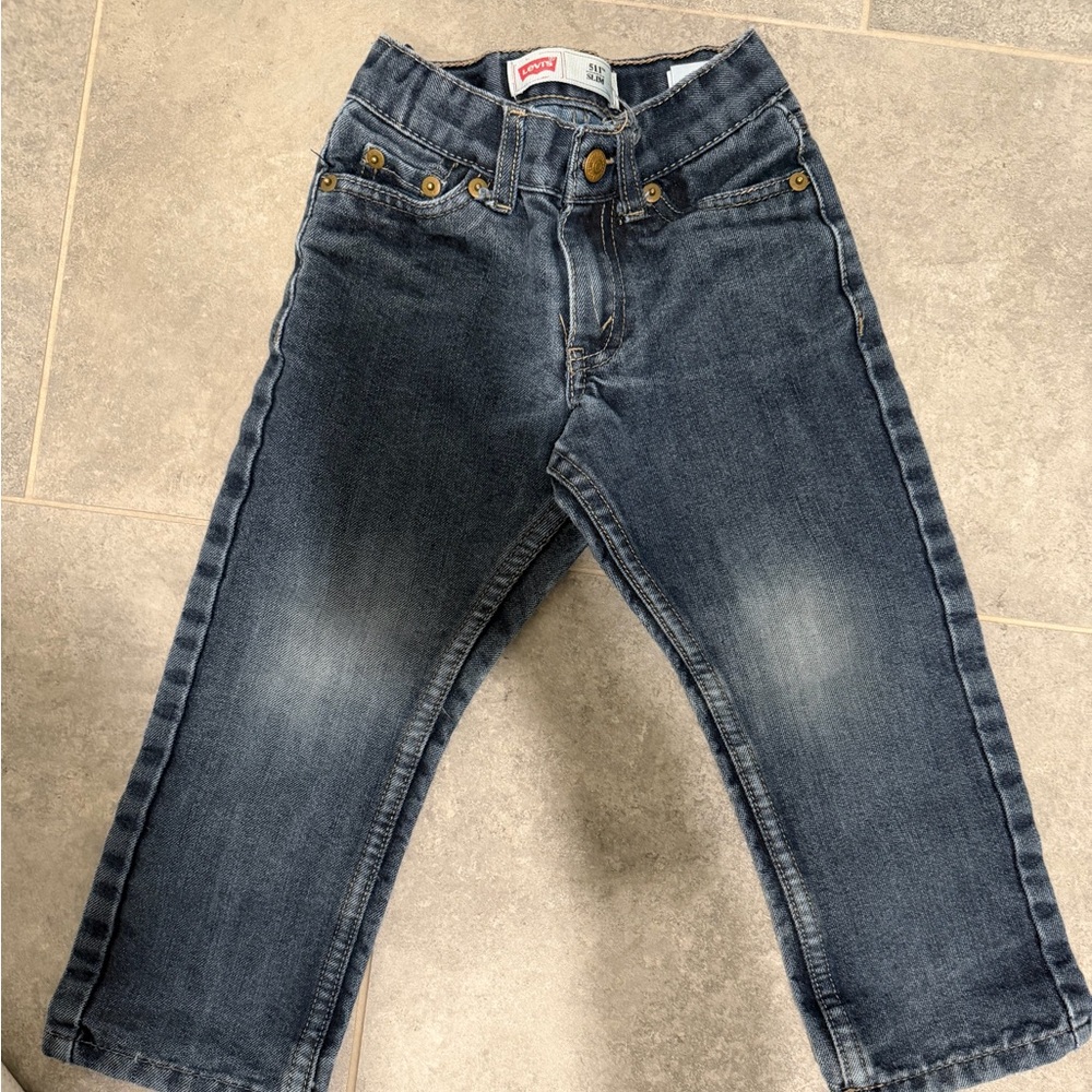 Levi's Boys Faded Blue Straight-Leg Jeans